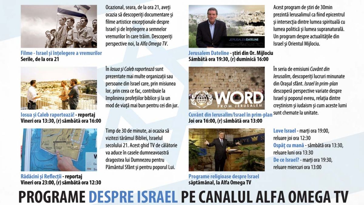 Programe despre Israel pe Alfa Omega TV